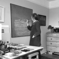 Photograph of Pamela Burns in her studio